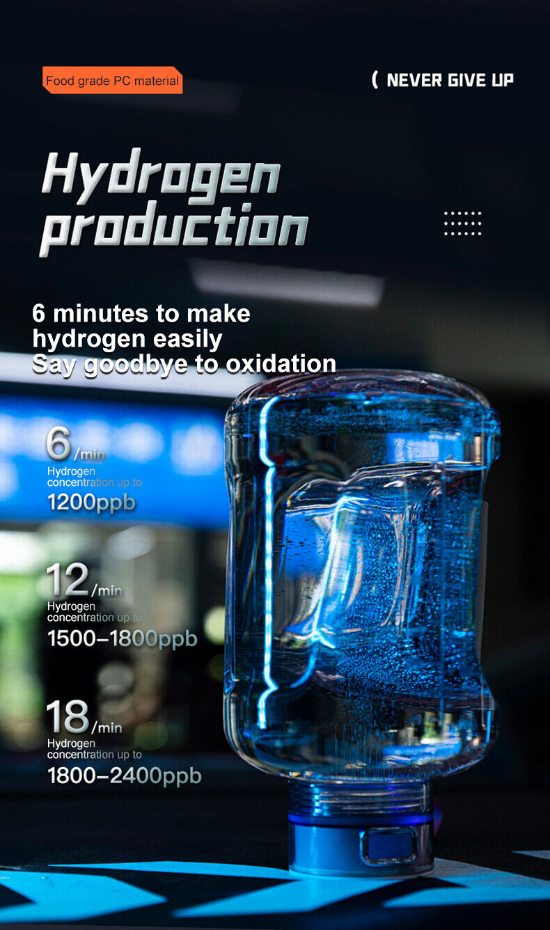 1.5L Hydrogen Water Bottle – Portable Hydrogen-Rich Water Generator with SPE Technology | Rechargeable Anti-Oxidant Wellness Bottle