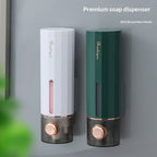 Punch-Free Wall Mounted Soap Dispenser for Home Bathrooms | Refillable Shampoo & Liquid Soap Holder | Space-Saving Bathroom Organizer | Easy Installation No Drill Needed