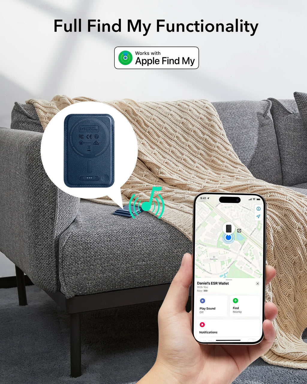 ESR MagSafe Wallet with Find My Support – Strong Magnetic 5-Card Holder for iPhone 12/ 13/ 14/ 15/ 16/ 17 Series