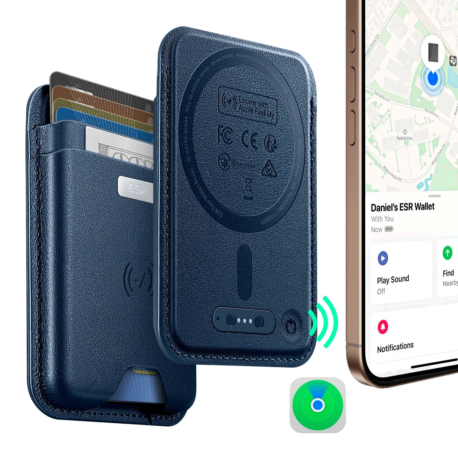 ESR MagSafe Wallet with Find My Support – Strong Magnetic 5-Card Holder for iPhone 12/ 13/ 14/ 15/ 16/ 17 Series