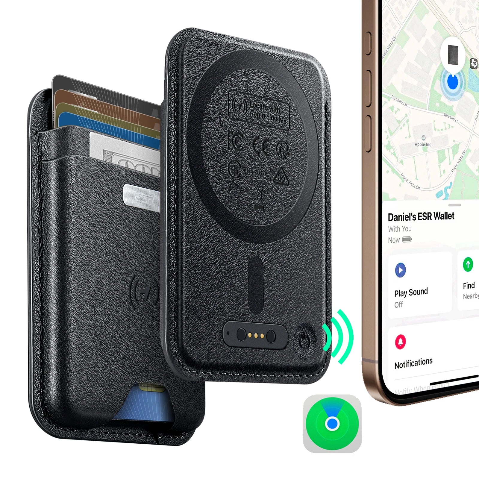 ESR MagSafe Wallet with Find My Support – Strong Magnetic 5-Card Holder for iPhone 12/ 13/ 14/ 15/ 16/ 17 Series
