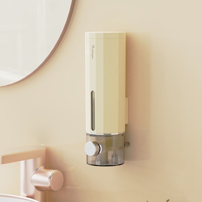 Punch-Free Wall Mounted Soap Dispenser for Home Bathrooms | Refillable Shampoo & Liquid Soap Holder | Space-Saving Bathroom Organizer | Easy Installation No Drill Needed